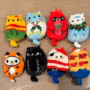 Colorful Cats vs Pickles Animal Plush Toys Set of 8
